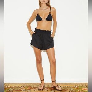 Boteh La Ponche Paper Bag Short in black, 1 (xs)